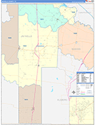 Jim Wells County Wall Map Color Cast Style